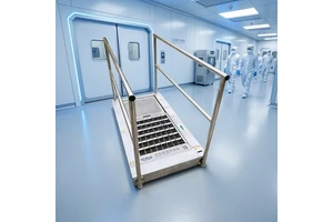 304SS Cleanroom Shoe Cleaner for Pharma Sterile Room Sticky Mat Alternative Automatic ESD Shoe Sole Cleaner Hygiene Station