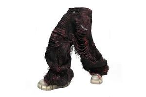 DiZNEW Apparel Manufacturer Custom logo Men's Jeans High Street Color Washed Heavyweight Distressed Jeans Pants