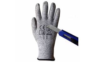HPPE En388 Glass Garden Protective Industry Anti Cut Level 5 PU Coated Construction Work Safety Cut Resistant Gloves