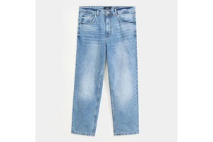 Plus Size Men Straight Leg Stonewashed Denim Jeans Mid Waist Casual Regular Fit 100% Cotton Woven Button Fly