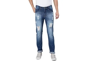 Men's Plus Size High Street Overalls Jeans Stylish Denim Regular Fit Stretch Vintage Washed