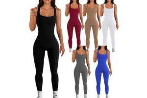 Manufacturer's New Women's Knitted Yoga Sports Jumpsuit Custom Logo Slim Fit Ribbed Short Casual Style for Summer Fitness