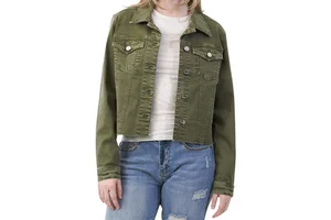 Women's Embroidered Denim Jacket with Pockets Unique Stylish Design Eco-Friendly & Windproof Cotton/Nylon Lining