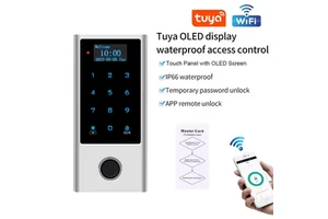 Metal Case 10500 User Capacity RFID Biometric Fingerprint Reader, Tuya WiFi OLED Display Access Control System With Screen