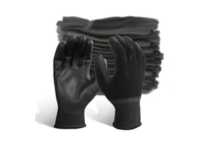 Comfort Construction Mechanic Safety Gloves Gardening Working Polyester Gloves, Polyurethane (PU) Palm Coated, Safety Rubber