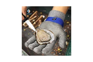 NMSHIELD Butcher Gloves Stainless Steel Safety Gloves Food Contact ANSI A9 Cut-Proof Gloves