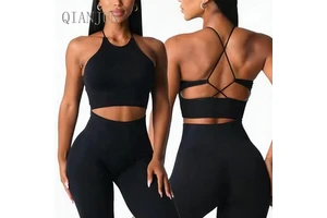 Custom Logo Clothing Sleeveless Stringer Gym Yoga Women's Tank Tops Fitness Workout Sports Bra