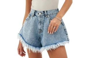 Women's Denim Shorts Women Jeans Streetwear Loose Denim Shorts Women