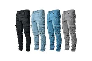 Straight Fit Men Denim Trousers Comfortable Stylish Jeans Ideal for Everyday Casual Wear Outdoor Fashion and Adventures