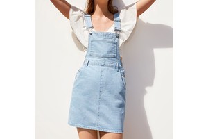China Manufacturer's Fashion Women Casual Overalls Dress Washed Denim Straight Silhouette Waist for Summer