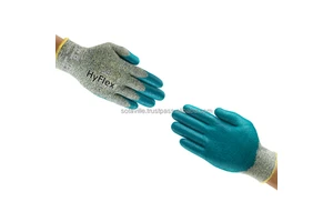Ansell 11-501 Comfortable Safety Work Gloves Anti-Cut Heat-Resistant Anti-Abrasion Nitrile Coated Blue Grey
