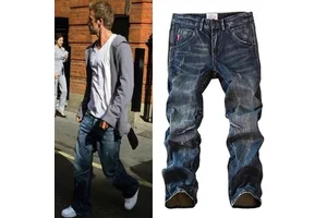 Men's Casual Straight Pants New American Retro High Street Jeans Stonewashed and Dark Wash All-Match Fashion Trousers
