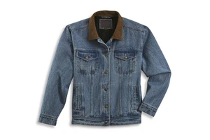 New Arrival Men's Denim Jeans Jacket Winter Front Logo Eco-Friendly Breathable Casual Work Wear Cotton Horn Button Snap Closure