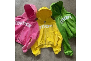 XJYD Jackets Supplier Custom Embroidery Patch Logo Highstreet Jackets Lady Y2K Clothing Yellow Corduroy Zip Up Jackets Women