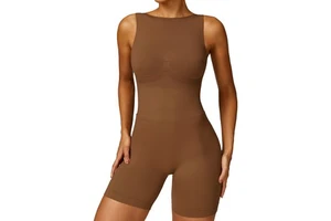 Women's One-Piece Jumpsuit Eco-Friendly Active Stretch Quick Dry Integrated Hip Lifting Spandex/Nylon Exercise Fitness Sports
