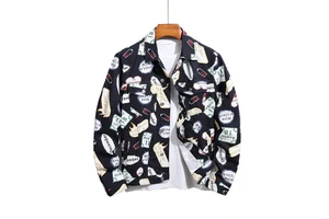 OEM Custom Latest New Design Wash Cotton Fitted Long Sleeve Denim Jacket for Men High Street Winter Windproof Reversible