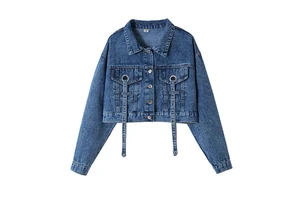 2022 New Design Women Long Sleeve Jean Denim Coat Jacket Wholesale for Lady Spring Summer Female Clothing