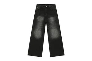 Manufactory Custom Style or Logo ODM Vintage Men's Jeans Fashion Casual Wide Leg Denim Pants Autumn Loose Male Trousers Old Blue