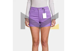 Women Cotton Denim Shorts 2024 Summer Streetwear Female Low Waist Straight Shorts Solid Color Women's Shorts