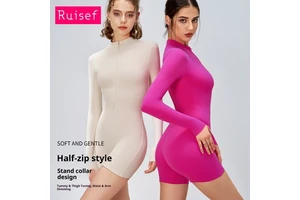 New Women's European American Sports Jumpsuit Tight-fitting Long Sleeve Fitness Outerwear High Elasticity High Strength Yoga