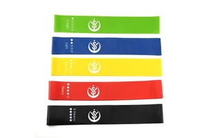 High Quality 100% Natural Latex Elastic Pilates Exercise Gym Workout 5 Set Resistance Bands Yoga Hip Loop Fitness Stretch