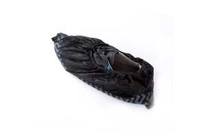 Non Woven Plastic Pp Pe Black Protection Shoe Covers Cpe Waterproof Medical Anti Slip Disposable Shoe Cover