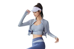 Women's Peach-Colored Turtleneck Yoga Top Thin and Breathable Workout Clothes with Navel-Exposed Design Sports Jacket