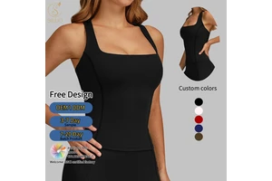 New Custom Buttery Soft Spandex Yoga Tank Top Racerback Tight Yoga Bras High Quality Women Halter Neck Workout Sports Vest