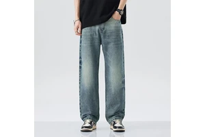 New Style Denim Jeans Men Stretch Straight Leg Business Formal Casual Breathable Man Cotton Jeans Pants Men Clothing Denim Pants