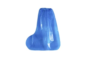 Safety Shoe Covers Waterproof Tall Blue Plastic Pull-On Abrasion Resistant Outdoor Use
