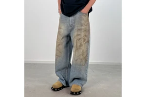 Men'S Jeans Pants 100% Cotton Denim Pants Manufacturers Custom Baggy Pants