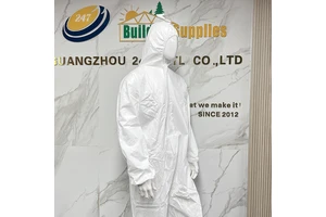 Full Body protection White Disposable Breathable Safety Work Garment Waterproof Non Woven Safety Coverall