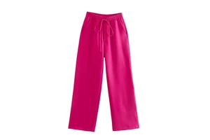 New Fashion Drawstring Side Pocket Female Women Plus Size Women's Wide Leg Vintage Pants