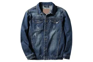 Kivotech Breathable Vintage Denim Men's Jeans Jacket Plus Size High Quality 100% Cotton Eco-Friendly Lightweight Made Pakistan
