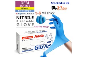 510K Blue 6mil Nitrile Disposable Gloves Waterproof Industrial Protective Latex-Free For Painting Tattoo Touch Screen Safety