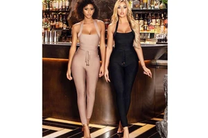 Summer Plus-Size Solid Color Sports Jumpsuit Women's Sleeveless Tight Fit Fitness Wear with Adjustable Drawstring
