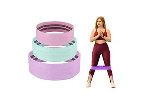 Factory Fabric Terylene Cotton LATEX Resistance Bands Custom Yoga Hip Booty Bands Workout Home Gym Exercise Fitness Band S/M/L
