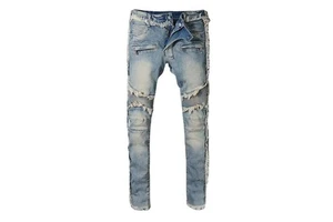 Men's Regular Fit Straight Solid Vintage Jeans Button Fly Denim Trouser Pants High Waist Quick Dry Summer Streetwear