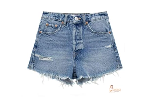 Women's High Waist Distressed Denim Shorts Boyfriend Style Ripped Frayed Hem Summer Casual Cotton Jean Shorts