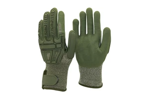 Durable Anti-Cut Level 5 Safety Gloves Nitrile Frosted Palm TPR Anti-Collision Back Heavy-Duty Work Gloves En388 Safety Gloves
