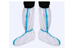 Disposable Waterproof White Rain Boot Safety Non-Woven Padded Middle Tube Shoe Cover 45x33cm Wear-Resistant Protective Strip