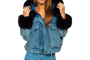 OEM High Quality Brand logo Top Model Custom Distressed Denim women Jean Jacket Sets Denim Jacket Women denim jacket