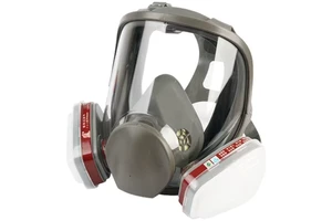 Full-Face Gas Mask – Rubber & Plastic Protection Against Spray Paint, Fire, Chemicals, and Dust with Anti-Fog Design