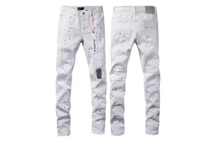 2026 High-quality New Plus Size purple Chinese Style Loose Fitting Men's Straight Leg Jeans