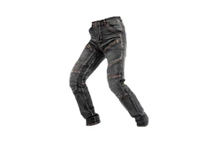 Men's 100% Cotton Denim Biker Jeans New Style Long Pants with Button Decoration Straight Cut Plus Size Distressed Dark Washed