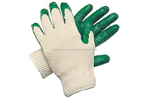 Unisex Disposable XL Size Safety Gloves Natural Latex-On-Palm Cotton Lining General Purpose Workwear Polyester/Cotton Mitra