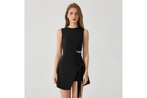 Yoga Bodysuit Tennis Skirt Sports Jumpsuit Shorts Tight Fitting Fitness Bodysuit Cross Tie Straps Dance Wholesale Custom Logo