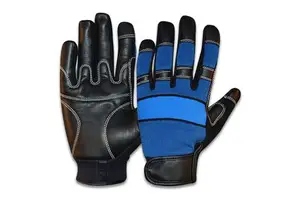 Comfortable XL Safety Work Gloves with Grip Utility Mechanic Multipurpose Leather Rubber Nylon Lined Touch Screens Protection