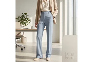 Custom Tall Women's Business Pants 36" Inseam Extra Long Striped Smart Slacks Boot Cut Trousers UK