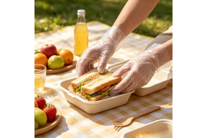 High Elastic TPE HDPE LDPE CPE Folding Disposable PE Gloves Waterproof Medium Transparent for Cleaning Food Handling Safety